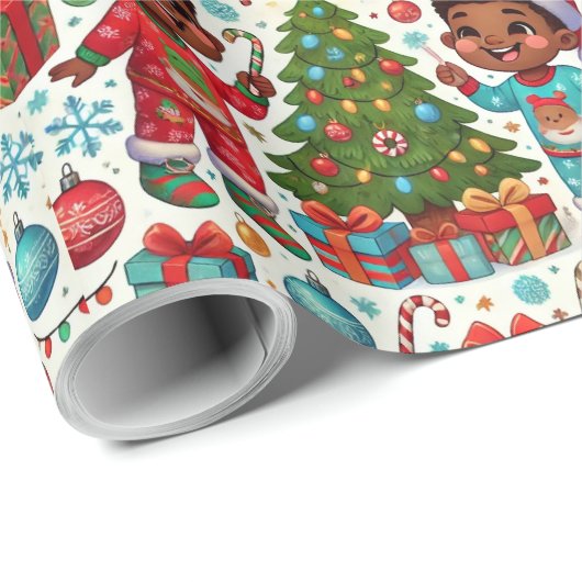 Black Boy Joy Holiday Gift Wrapping Cadeaupapier (Rol Hoek)