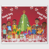Black Boy Joy Kerstmis Cadeaupapier (Vlak)