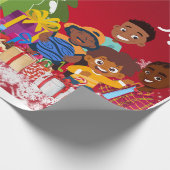 Black Boy Joy Kerstmis Cadeaupapier (Hoek)