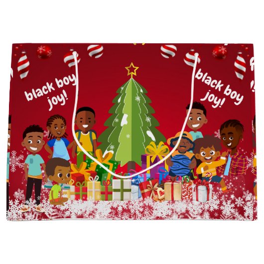Black Boy Joy Kerstmis Groot Cadeauzakje (Voorkant)
