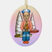 Black Boy Sailor Keramisch Ornament (Rechts)