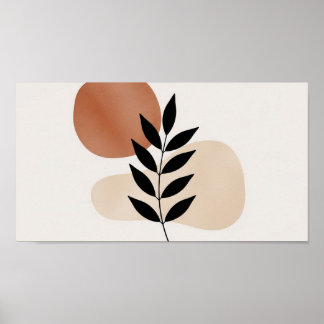Black Branch Leaf Wall Art Poster