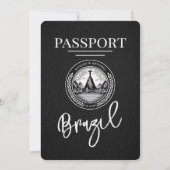 Black Brazil Passport Wedding Invitation Kaart (Achterkant)