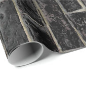 Black Brick Wall patroon Cadeaupapier (Rol Hoek)