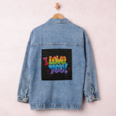 Black Brick Wall with Graffiti “I Love You!” Denim Jacket (Hangar)
