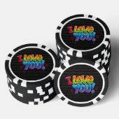Black Brick Wall with Graffiti “I Love You!” Poker Chips (Opstapeling)