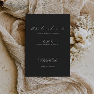 Black Bridal Shower-uitnodiging Kaart
