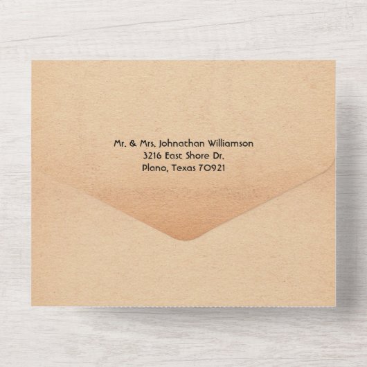 Black Broken Heart Tweede huwelijk All In One Uitnodiging (Achterkant)