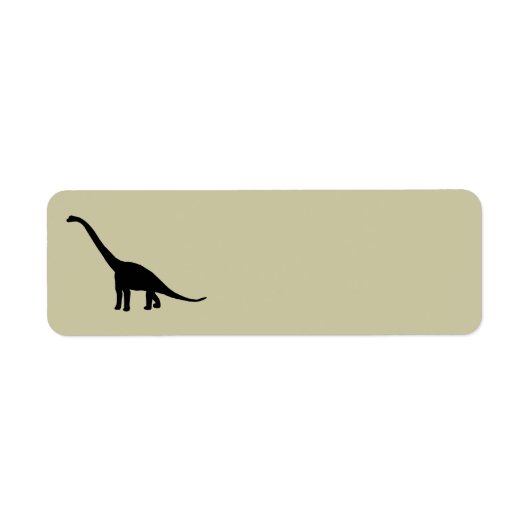 Black Brontosaurus Dinosaur Shadow Dino Etiket (Voorkant)