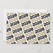 Black & Bronze Gold 3 Photo Graduation Invitation (Dos)