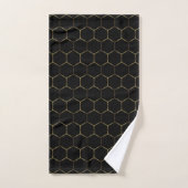 Black Bronze Honeycomb Hexagon Pattern Chic Manly Bad Handdoek (Handdoek)