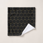 Black Bronze Honeycomb Hexagon Pattern Chic Manly Bad Handdoek (Wasdoekje)
