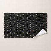 Black Bronze Honeycomb Hexagon Pattern Chic Manly Bad Handdoek (Handdoek)