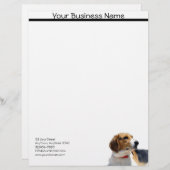 Black Brown and White Beagle Dog Letterhead Briefhoofd Ontwerp (Voorkant / Achterkant)