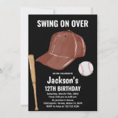 Black Brown Baseball Invitations Anniversaire (Devant)
