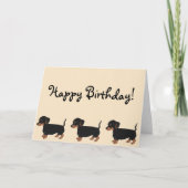 Black Brown Dachshunds Creme joyeuse carte d'anniv (Devant)