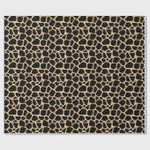 Black Brown Giraffe Print Cadeaupapier (Vlak)