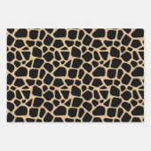 Black Brown Giraffe Print Inpakpapier Vel (Voorkant 3)