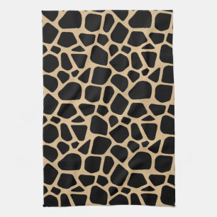 Black Brown Giraffe Print Theedoek