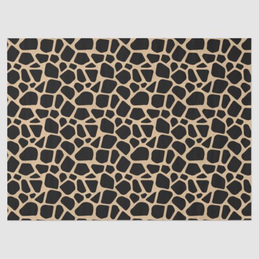 Black Brown Giraffe Print Tissuepapier (Voorkant)