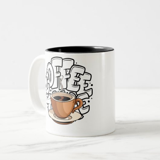 Black Brown Illustration café Mug (Devant gauche)