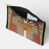 Black Brown Pharaoh King Tut Artisan Crochet Print Etui (Open)