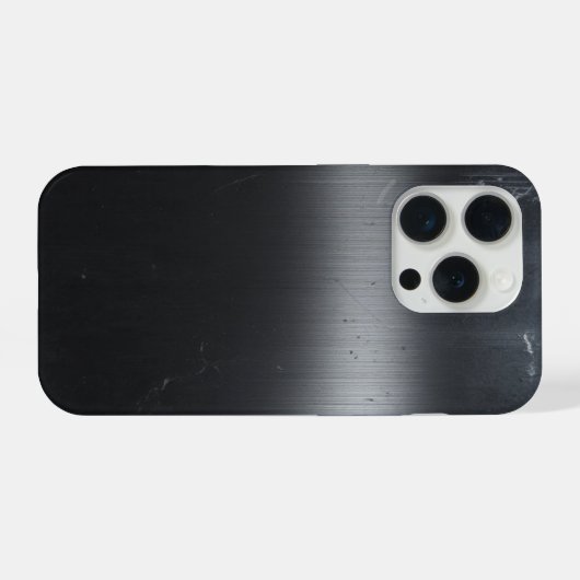   Black Brushed Metal Texture iPhone 15 Pro case iPhone Hoesje (Achterkant horizontaal)