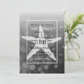 Black Bubbles Starfish Plage Mariage Invitations (Debout devant)