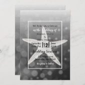 Black Bubbles Starfish Plage Mariage Invitations (Devant / Derrière)