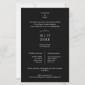 Black Budget Nice Floral Frame Wedding Photo (Achterkant)