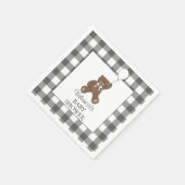 Black Buffalo Check Pattern Teddy Bear Baby Shower Servet (Hoek)