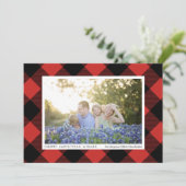 Black Buffalo Check Pset op Red Photo Holiday (Staand voorkant)