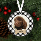 Black Buffalo Plaid Custom Puppe Chien Photo