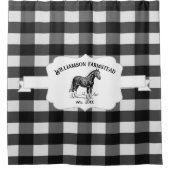 Black Buffalo Plaid Farm Cheval Douche Rideau (Devant)