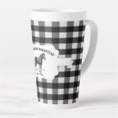 Black Buffalo Plaid Farm Horse Latte Mug (Angle droit)