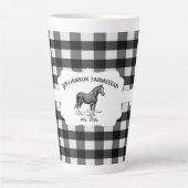 Black Buffalo Plaid Farm Horse Latte Mug (Devant)