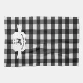 Black Buffalo Plaid Farm Horse Serviette de cuisin (Horizontal)