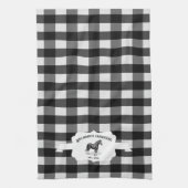 Black Buffalo Plaid Farm Horse Serviette de cuisin (Vertical)