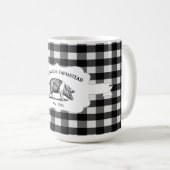 Black Buffalo Plaid Farm Pig Coffee Mug (Devant droit)
