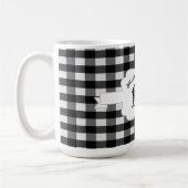Black Buffalo Plaid Farm Pig Coffee Mug (Gauche)
