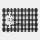 Black Buffalo Plaid Farm Vache serviette de cuisin (Horizontal)