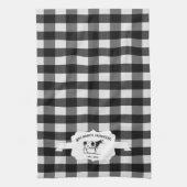 Black Buffalo Plaid Farm Vache serviette de cuisin (Vertical)