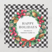 Black Buffalo Plays Waterverf Wreated Business Feestdagenkaart (Voorkant / Achterkant)