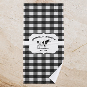 Black Buffalo Pond Boerderij Koe Bath Towel set Bad Handdoek