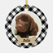 Black Buffalo Pset Custom Puppy Dog Photo Keramisch Ornament (Voorkant)