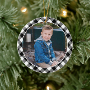 Black Buffalo Pset Holiday Foto gepersonaliseerd Keramisch Ornament