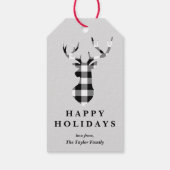 Black Buffalo Pset-kerstdeer Silhouette Cadeaulabel (Achterkant)