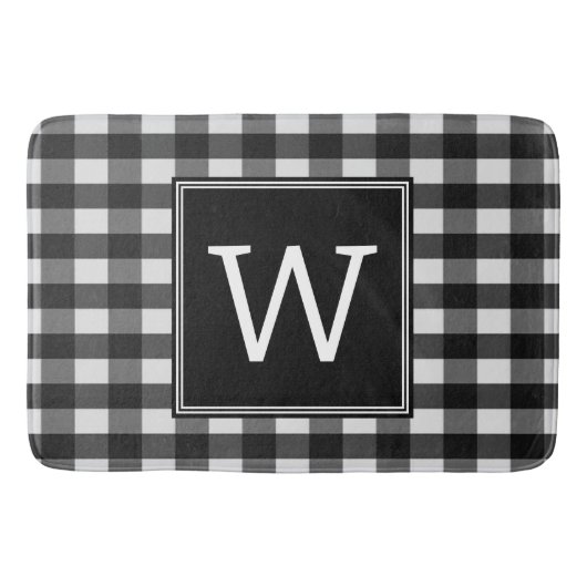 Black Buffalo Pset Monogram Bath Mat (Voorkant)