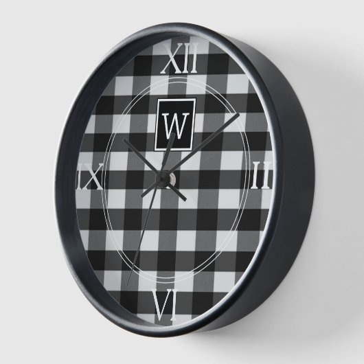 Black Buffalo Pset Monogram Clock (Hoek)