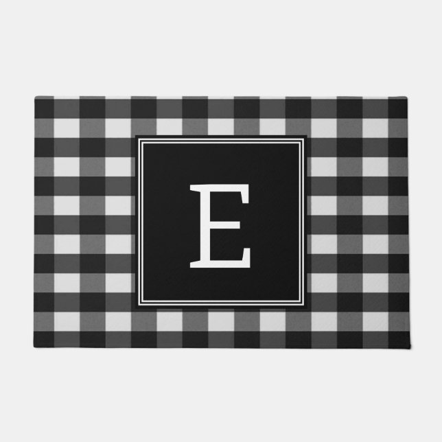 Black Buffalo Pset Monogram Doormat Deurmat (Voorkant)